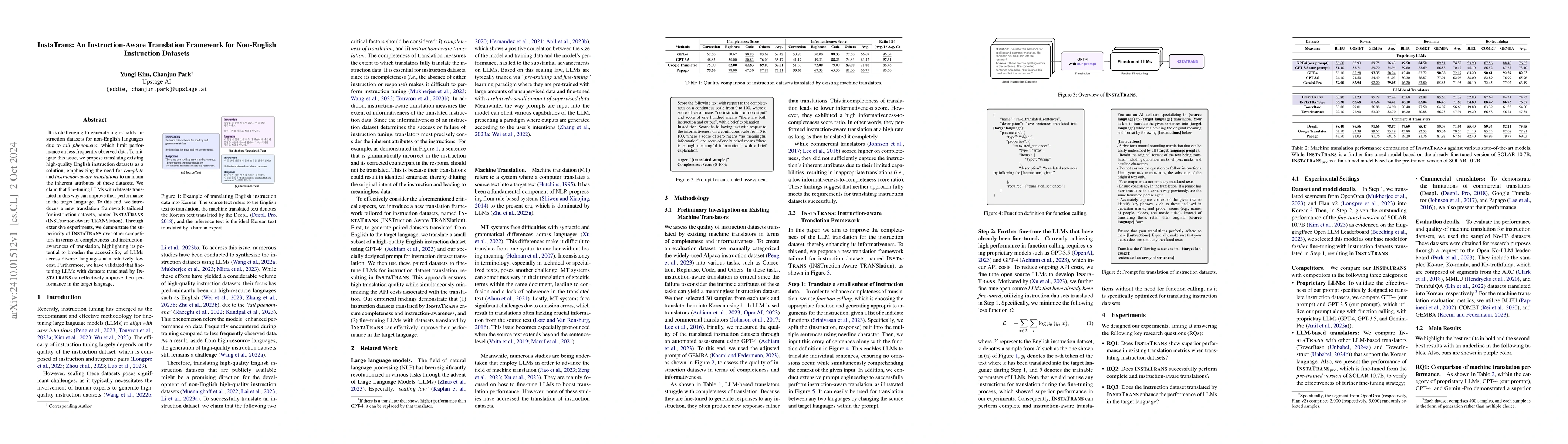 Thumbnail for InstaTrans: An Instruction-Aware Translation Framework for Non-English
  Instruction Datasets