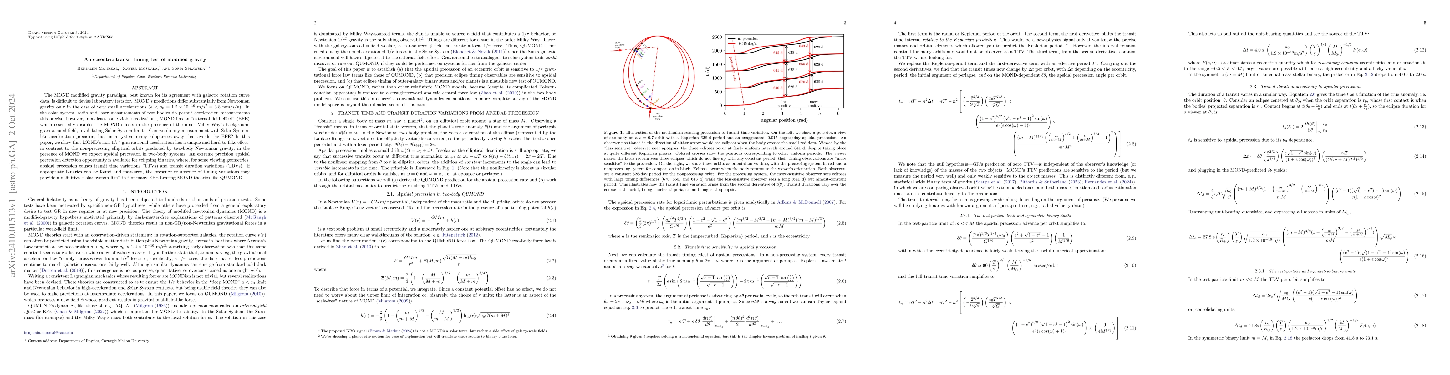Thumbnail for An eccentric transit timing test of modified gravity
