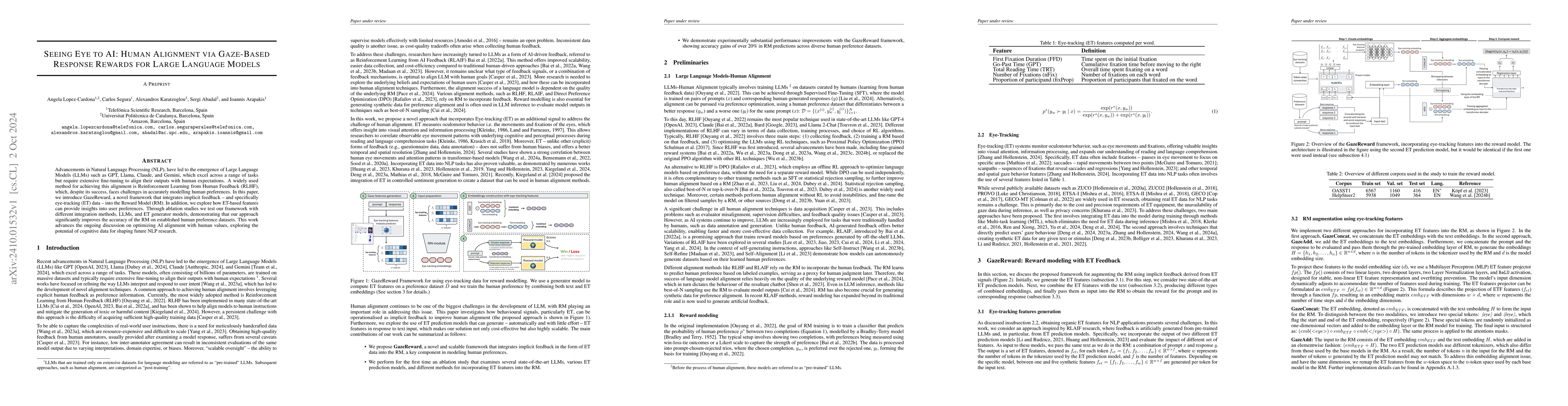 Thumbnail for Seeing Eye to AI: Human Alignment via Gaze-Based Response Rewards for
  Large Language Models