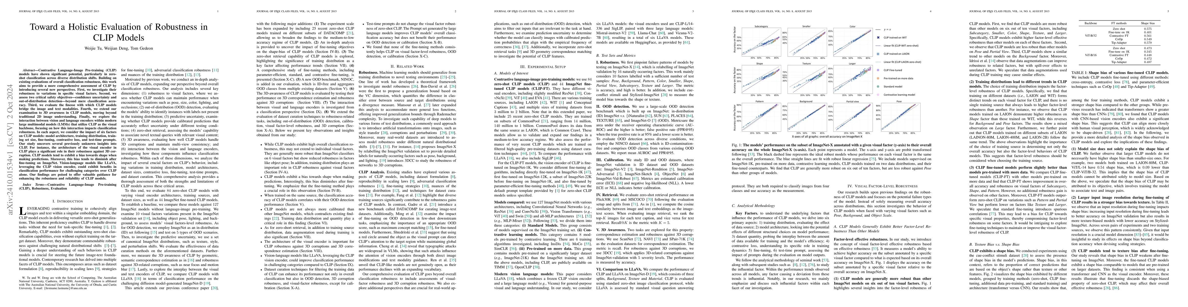 Thumbnail for Toward a Holistic Evaluation of Robustness in CLIP Models