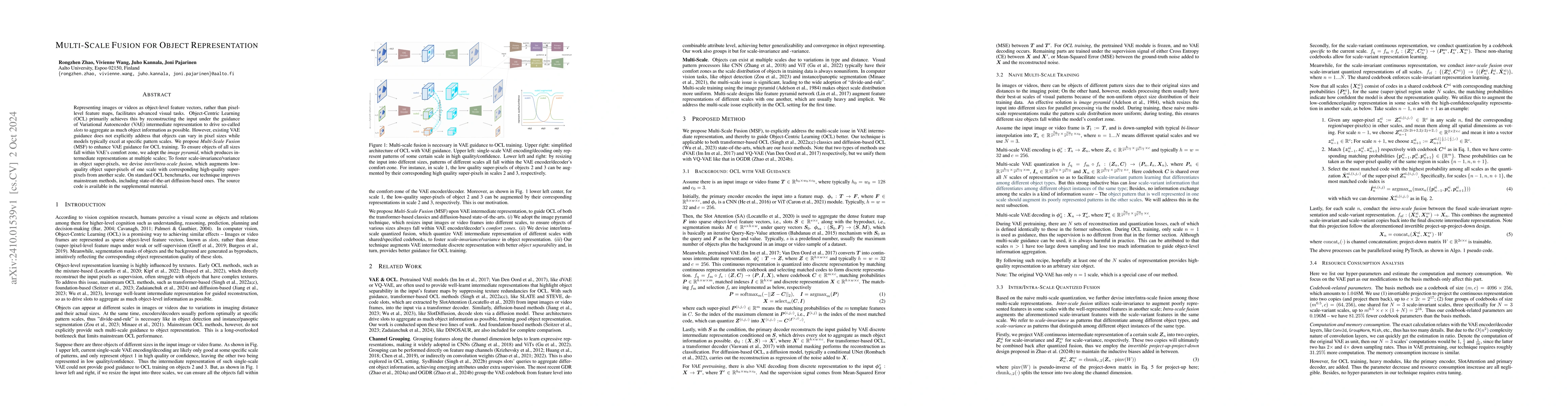 Thumbnail for Multi-Scale Fusion for Object Representation