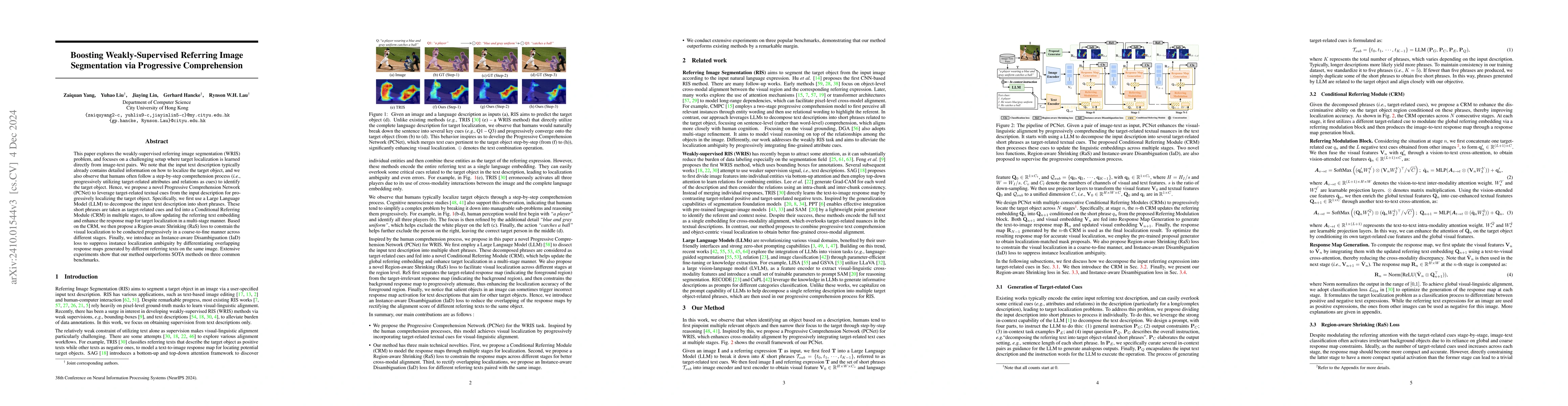 Thumbnail for Boosting Weakly-Supervised Referring Image Segmentation via Progressive
  Comprehension