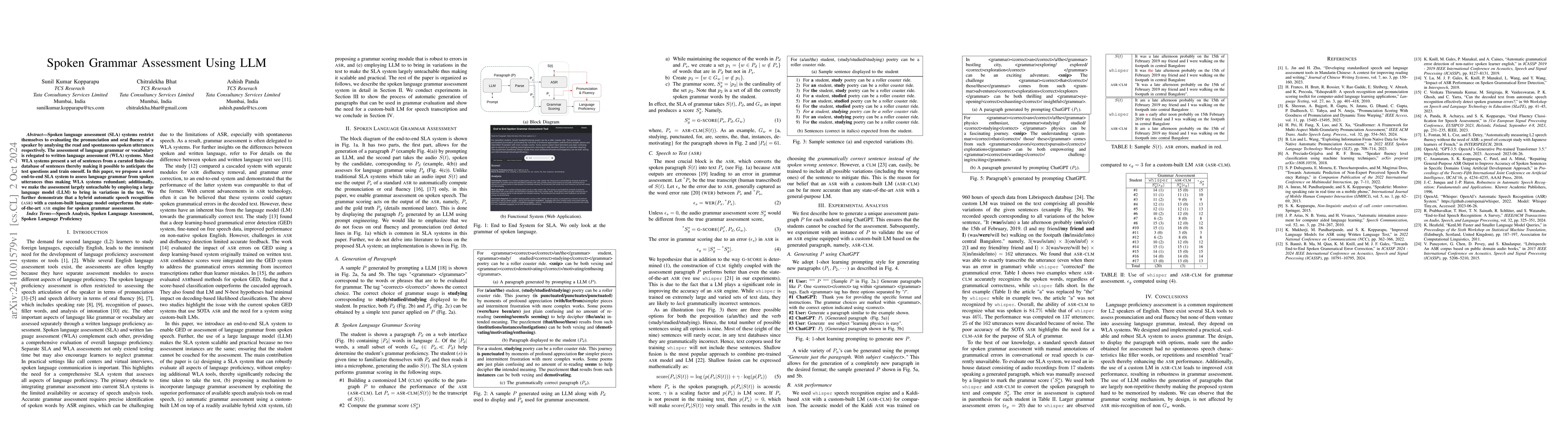 Thumbnail for Spoken Grammar Assessment Using LLM