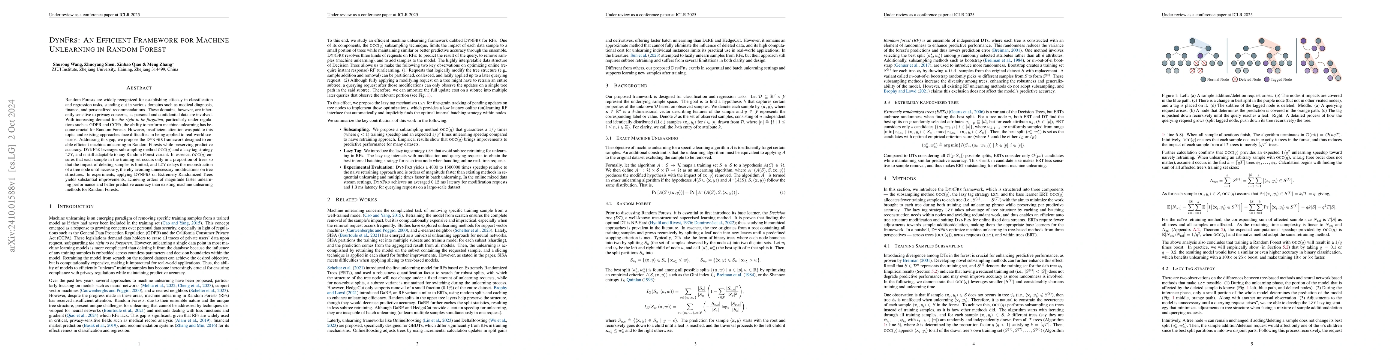 Thumbnail for DynFrs: An Efficient Framework for Machine Unlearning in Random Forest