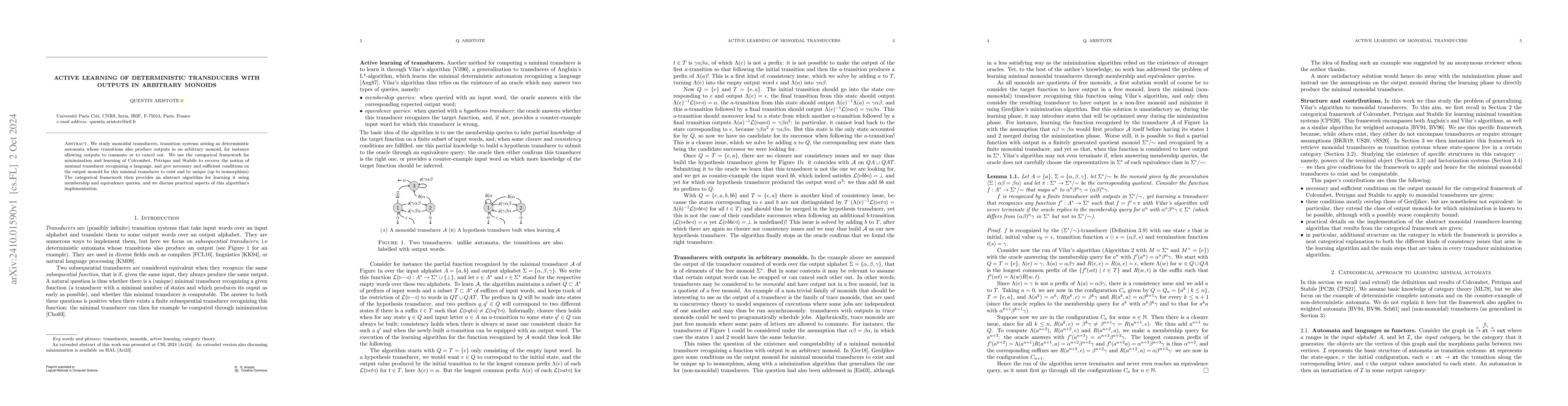 Thumbnail for Active Learning of Deterministic Transducers with Outputs in Arbitrary
  Monoids