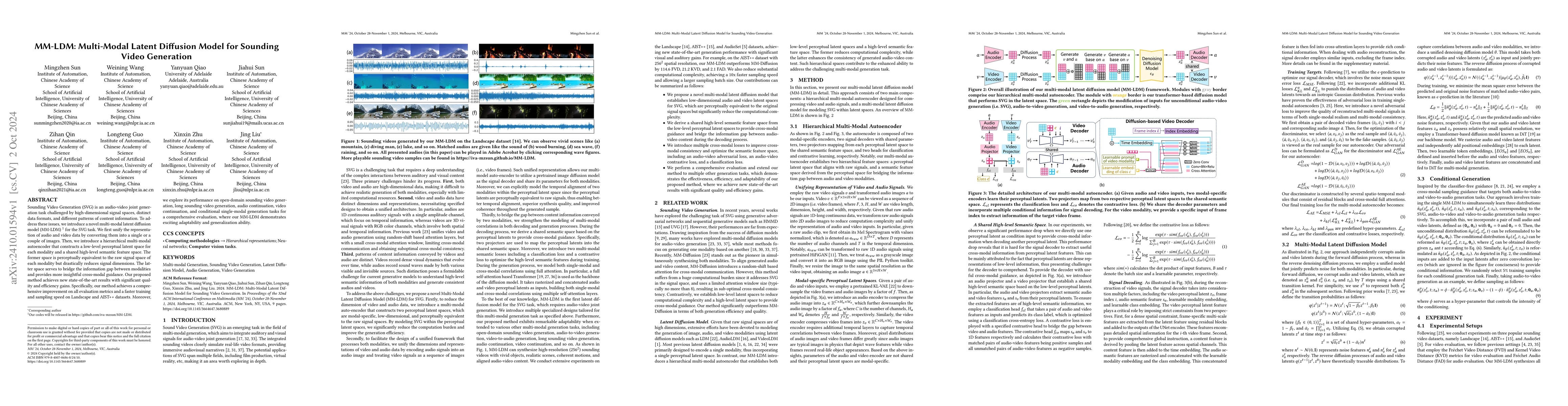 Thumbnail for MM-LDM: Multi-Modal Latent Diffusion Model for Sounding Video Generation