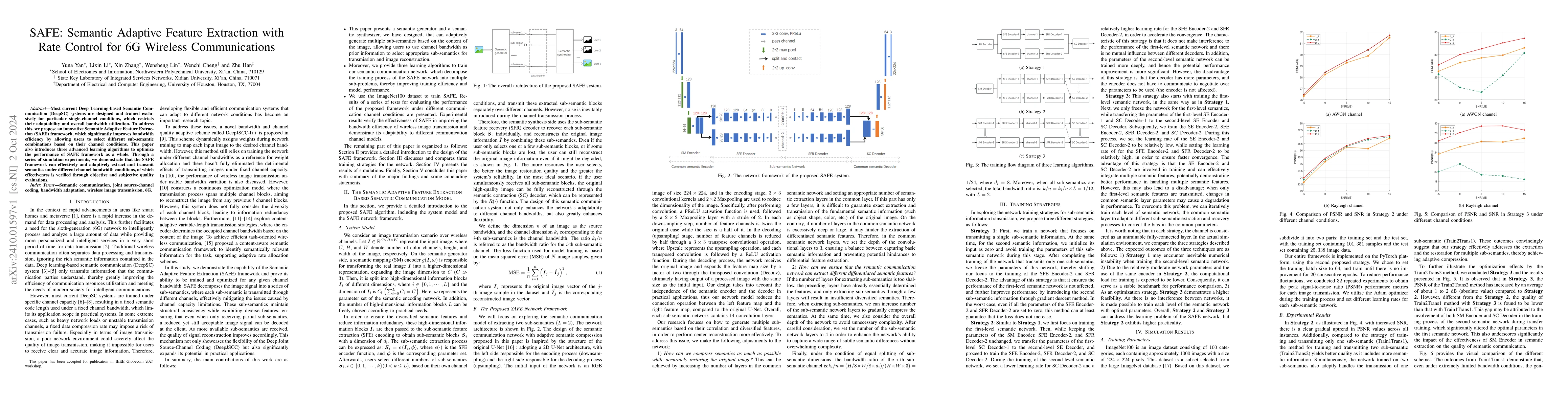Thumbnail for SAFE: Semantic Adaptive Feature Extraction with Rate Control for 6G
  Wireless Communications