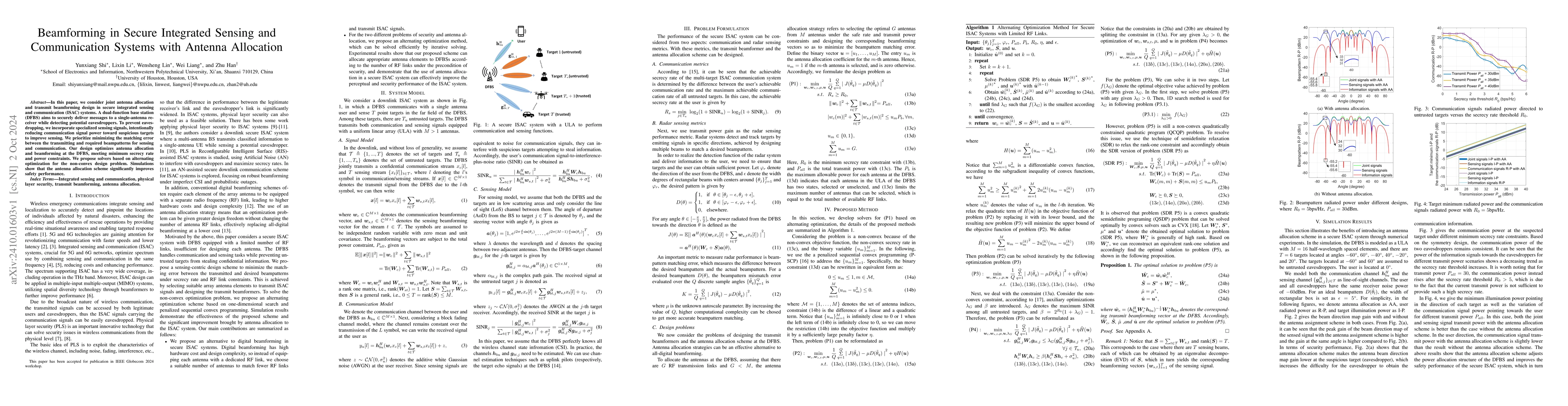 Thumbnail for Beamforming in Secure Integrated Sensing and Communication Systems with
  Antenna Allocation