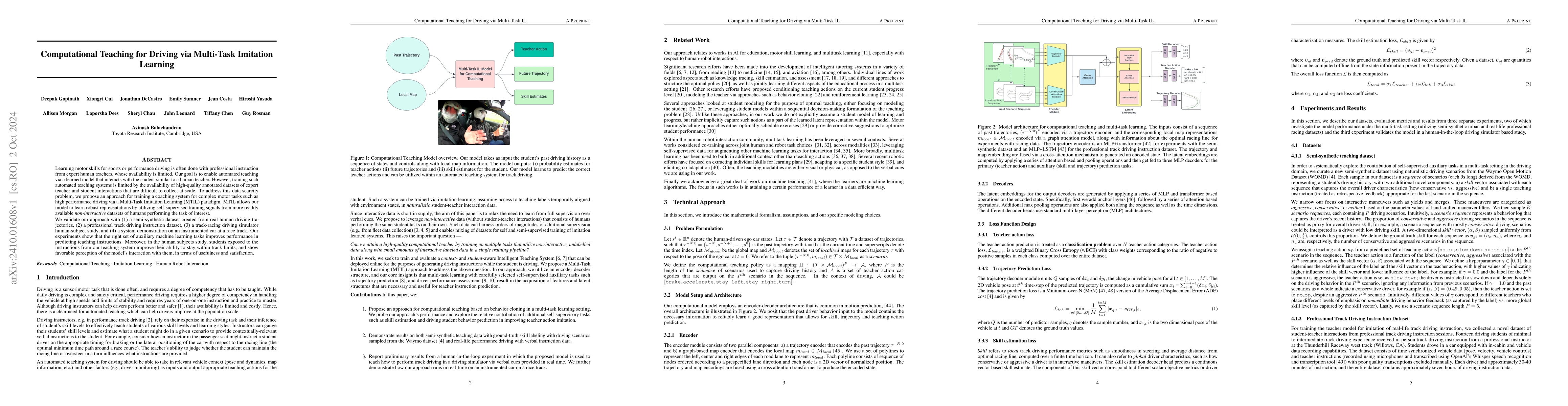 Thumbnail for Computational Teaching for Driving via Multi-Task Imitation Learning