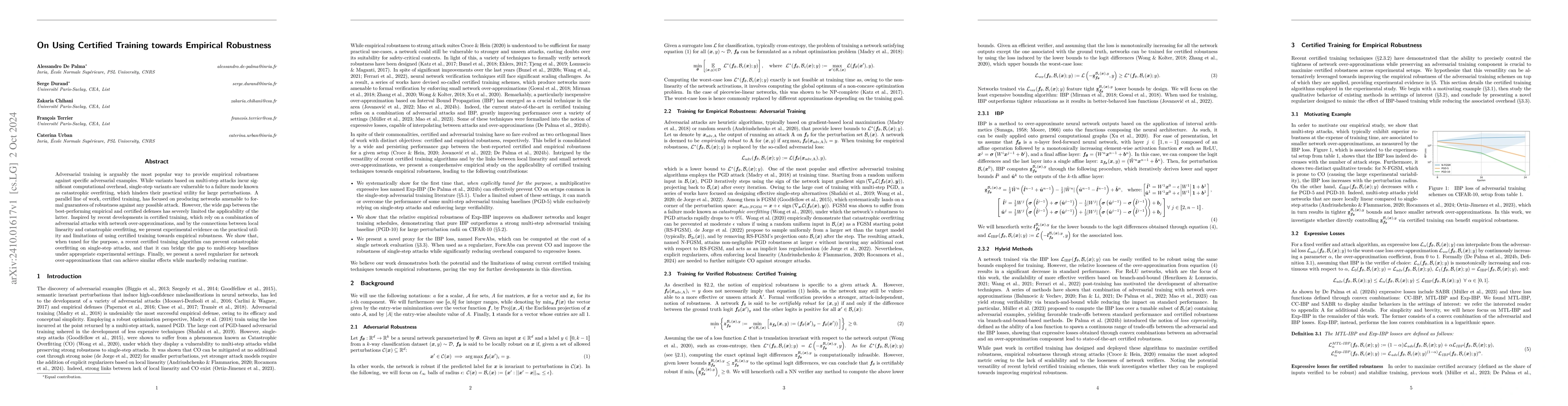Thumbnail for On Using Certified Training towards Empirical Robustness