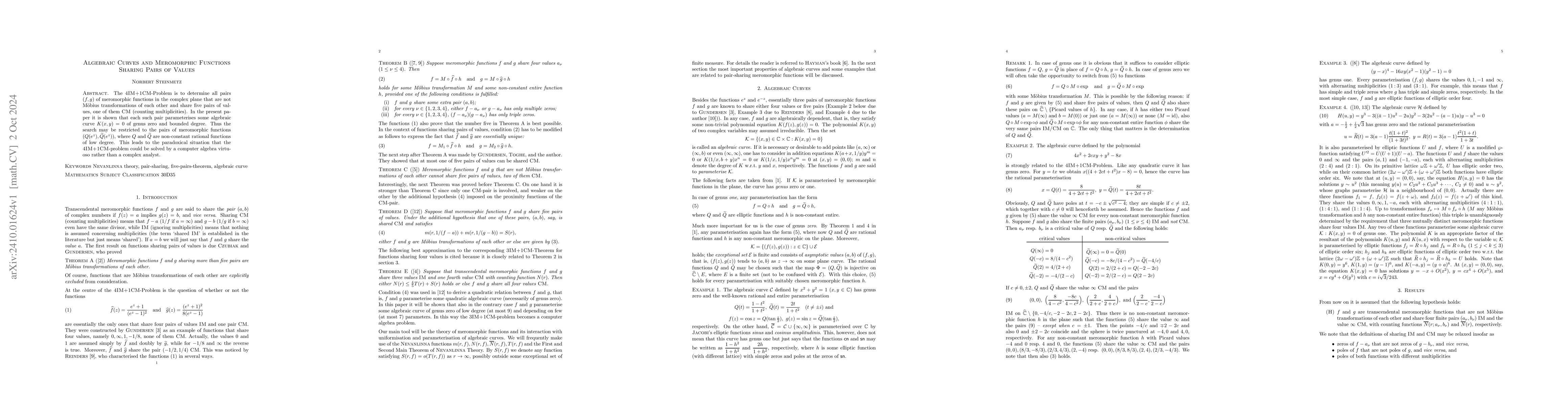 Thumbnail for Algebraic curves and meromorphic functions Sharing pairs of values