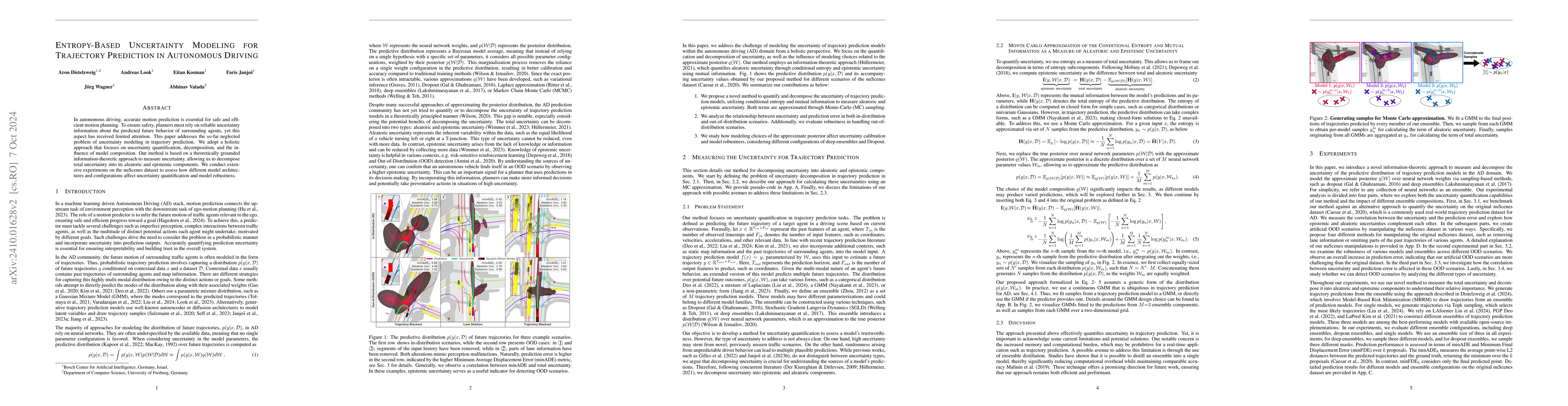 Thumbnail for Entropy-Based Uncertainty Modeling for Trajectory Prediction in
  Autonomous Driving