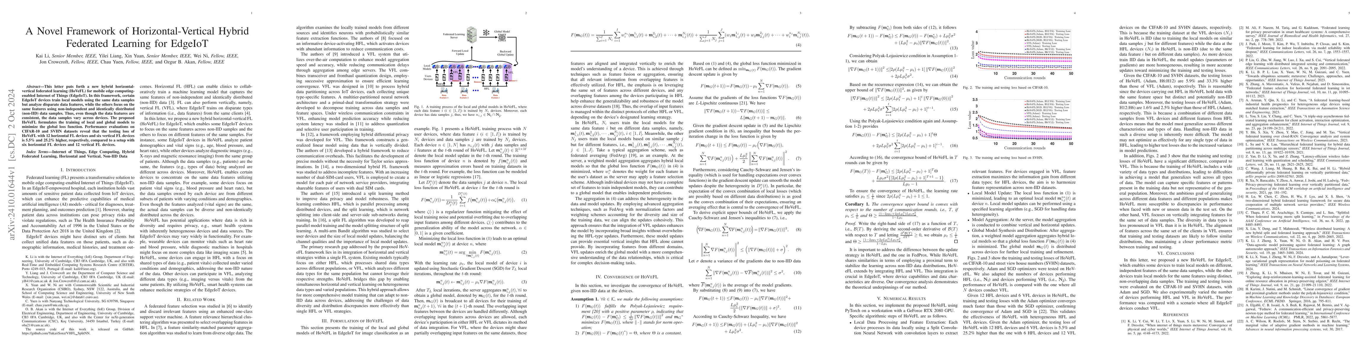 Thumbnail for A Novel Framework of Horizontal-Vertical Hybrid Federated Learning for
  EdgeIoT