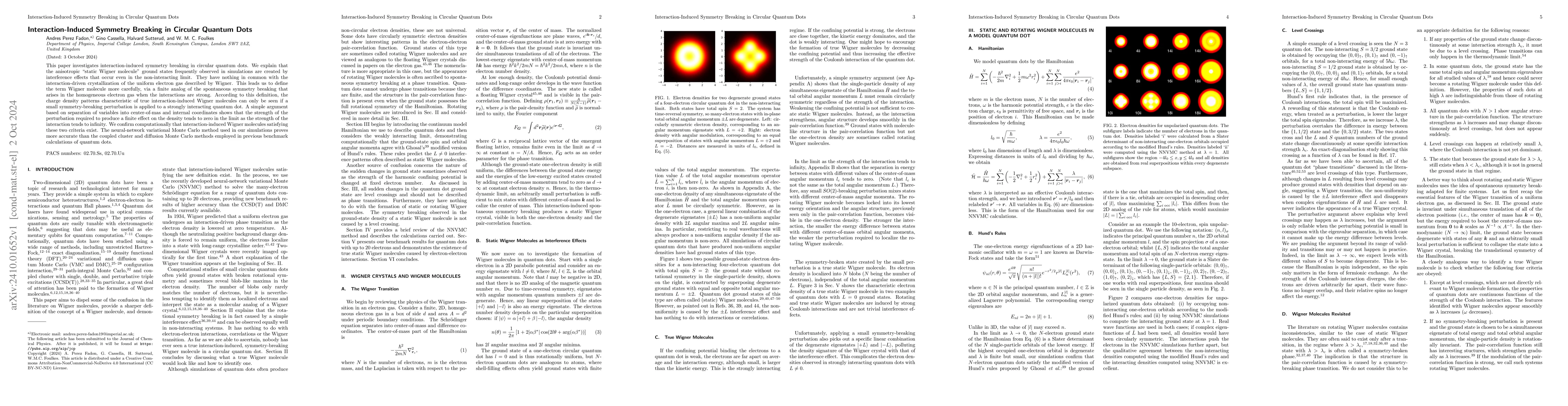 Thumbnail for Interaction-Induced Symmetry Breaking in Circular Quantum Dots