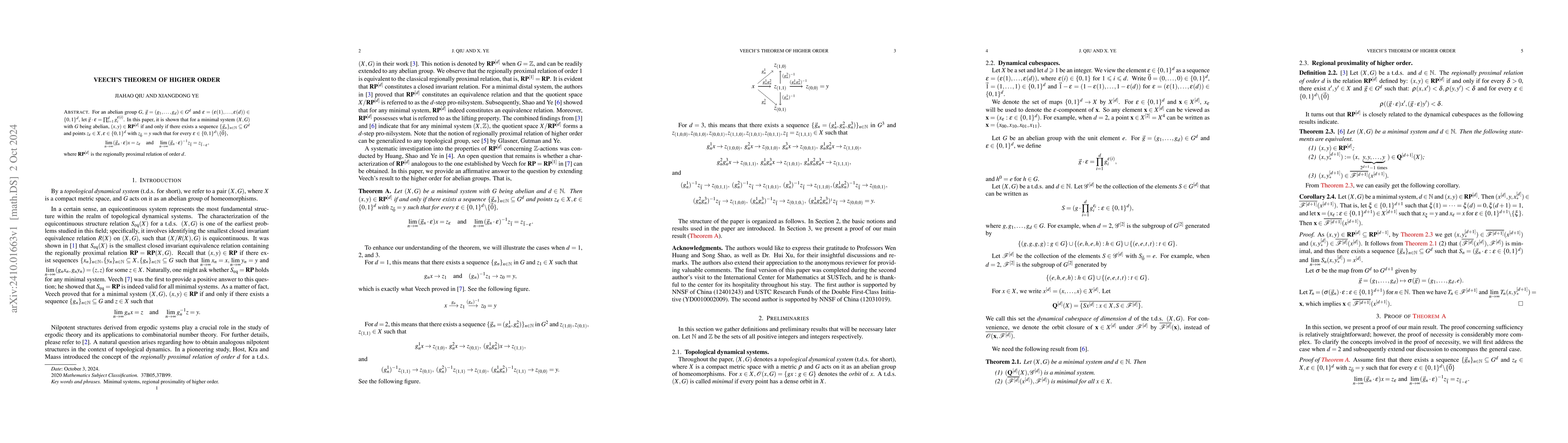 Thumbnail for Veech's theorem of higher order