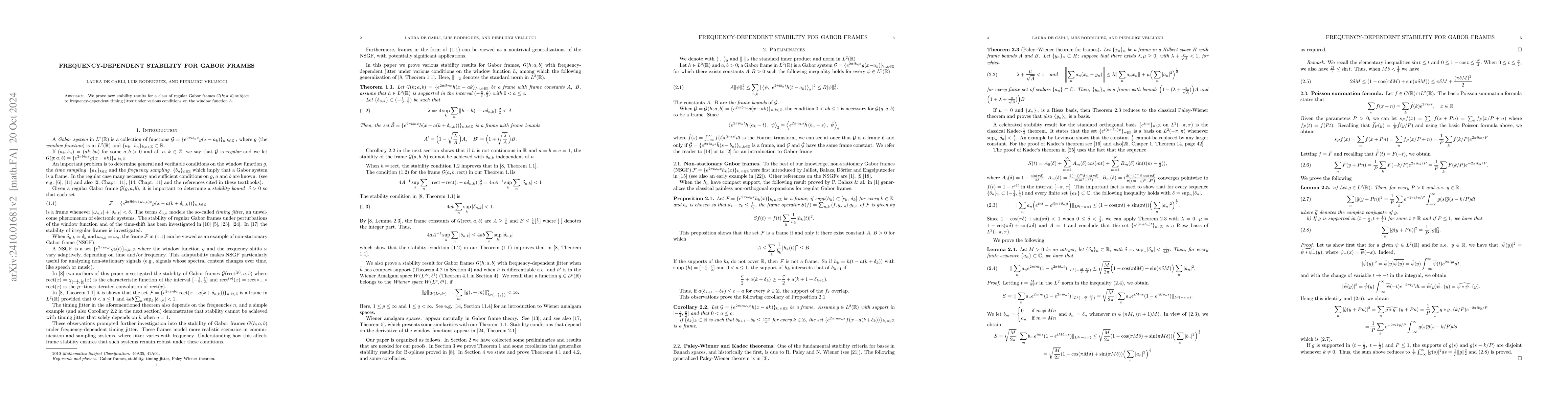 Thumbnail for Frequency-dependent stability for Gabor frames