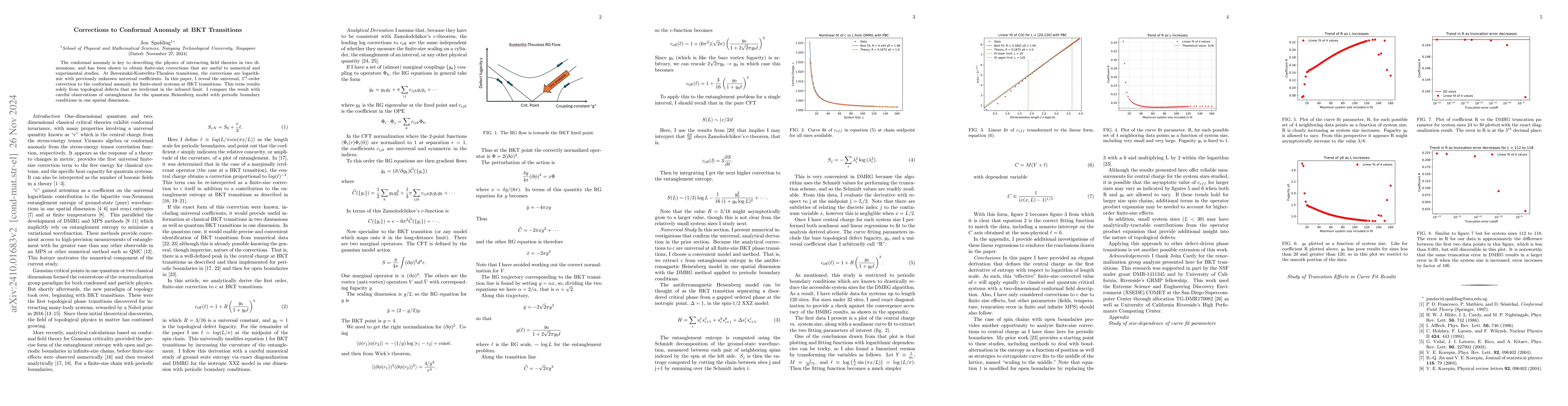Thumbnail for Corrections to Conformal Charge at BKT Transitions