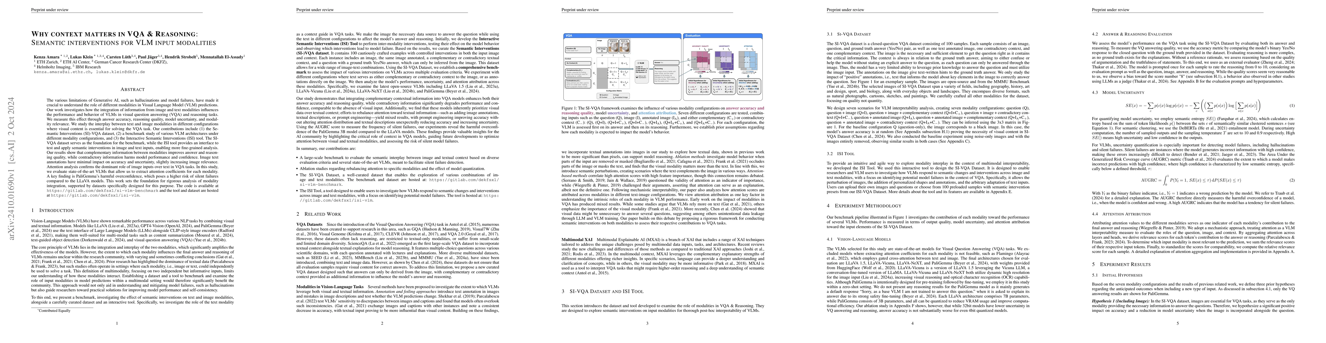 Thumbnail for Why context matters in VQA and Reasoning: Semantic interventions for VLM
  input modalities