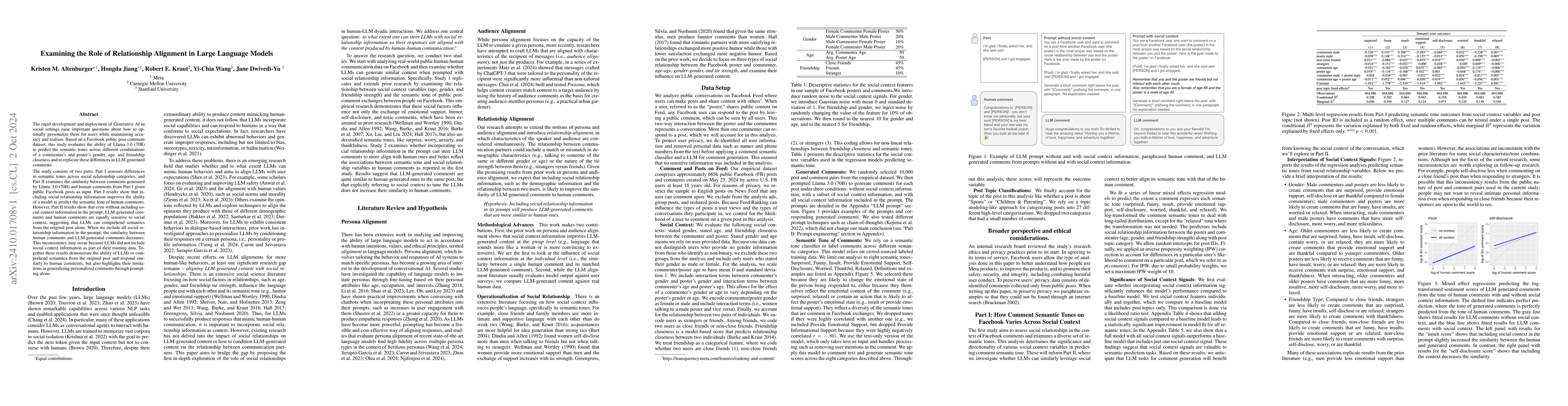 Thumbnail for Examining the Role of Relationship Alignment in Large Language Models