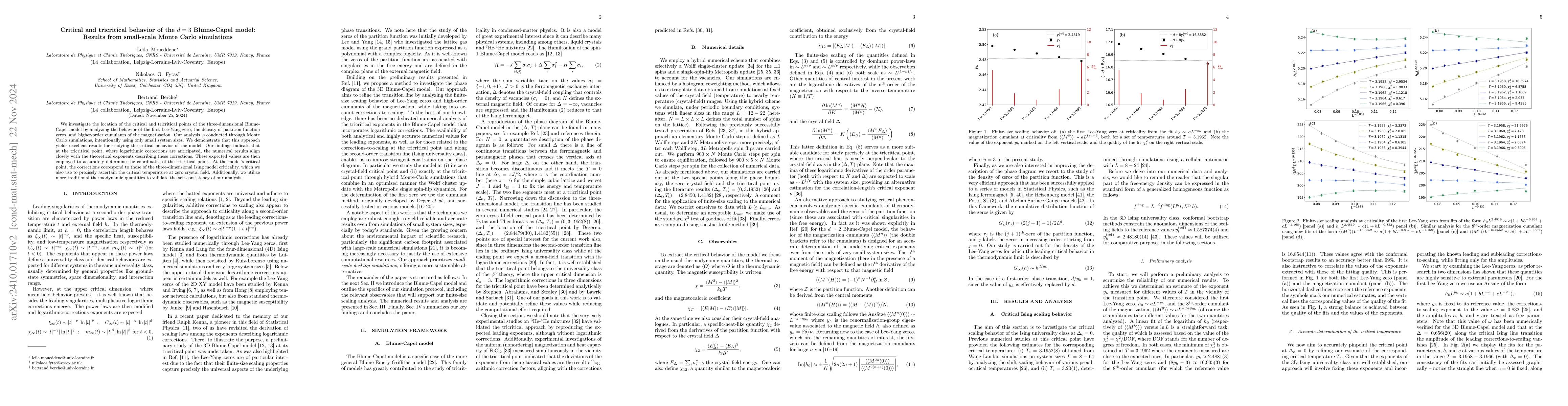 Thumbnail for Critical and tricritical behavior of the $d=3$ Blume-Capel model:
  Results from small-scale Monte Carlo simulations
