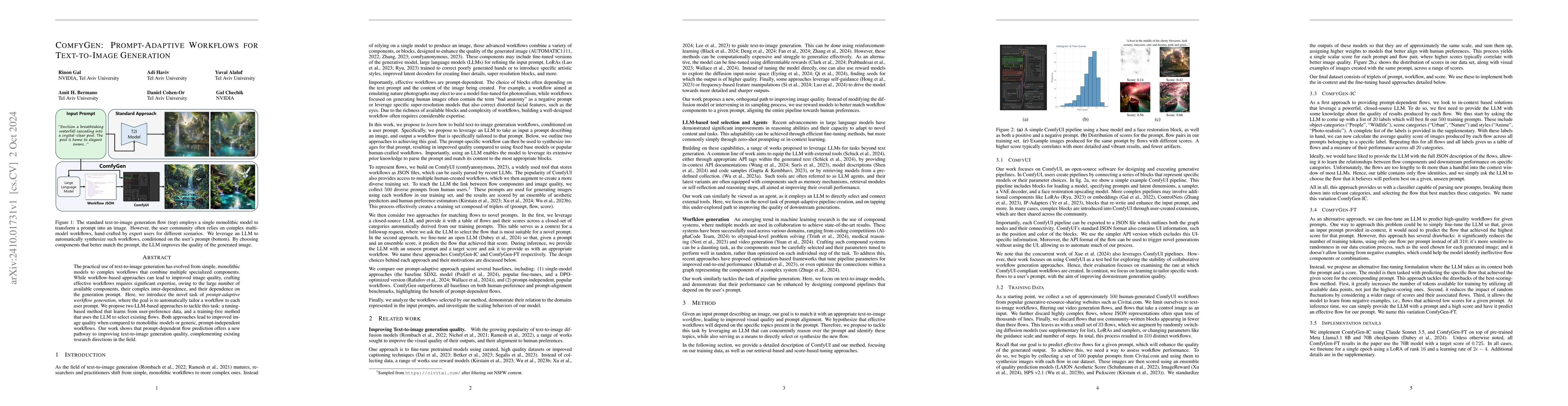 Thumbnail for ComfyGen: Prompt-Adaptive Workflows for Text-to-Image Generation