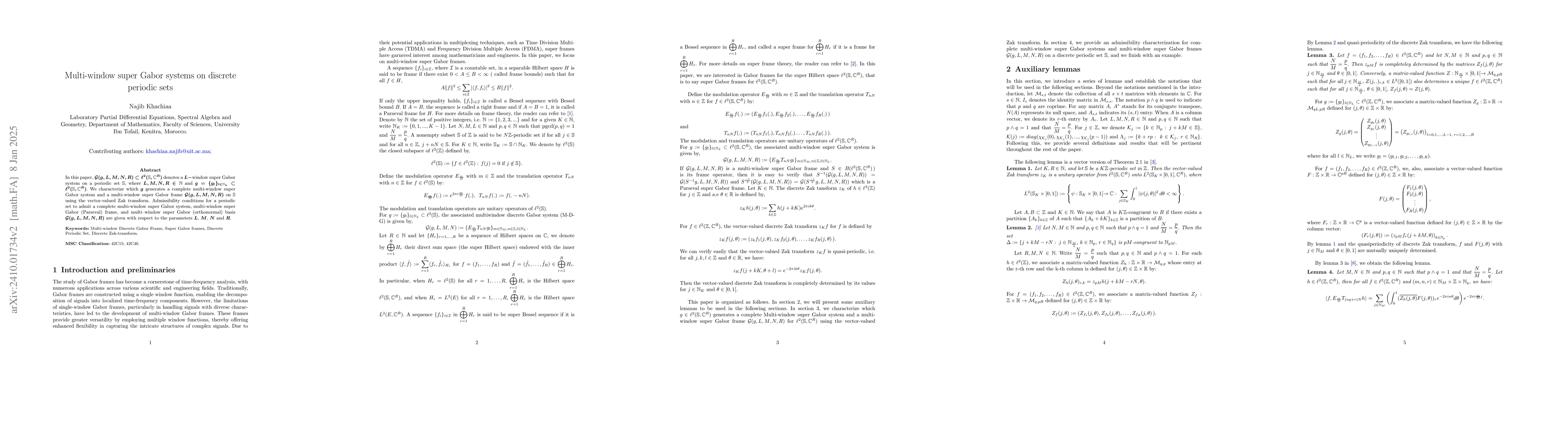 Thumbnail for Multi-window super Gabor frames on discrete periodic sets