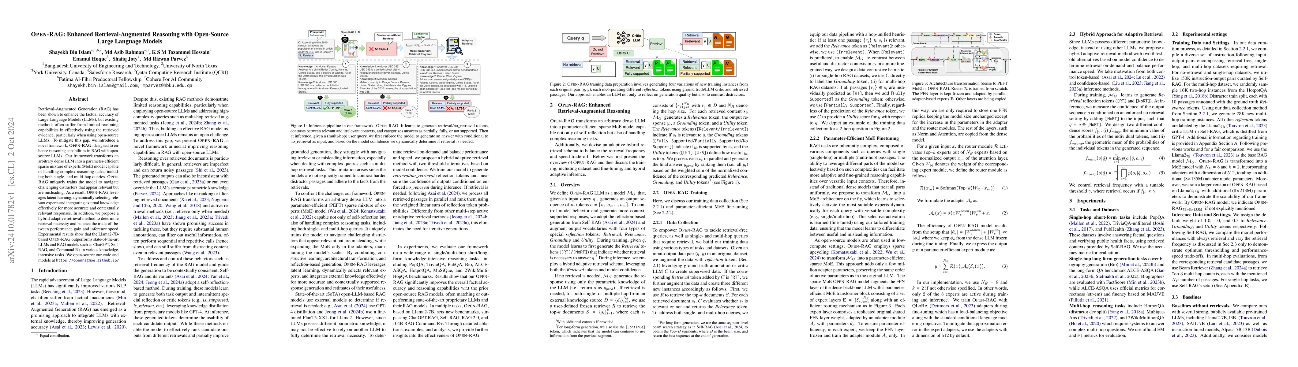 Thumbnail for Open-RAG: Enhanced Retrieval-Augmented Reasoning with Open-Source Large
  Language Models