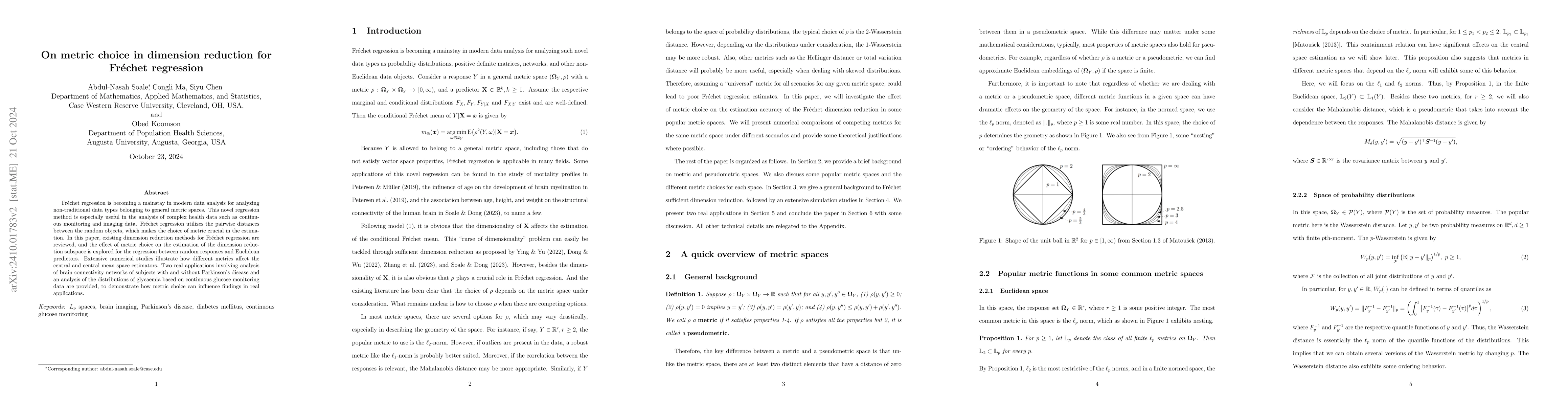 Thumbnail for On metric choice in dimension reduction for Fréchet regression