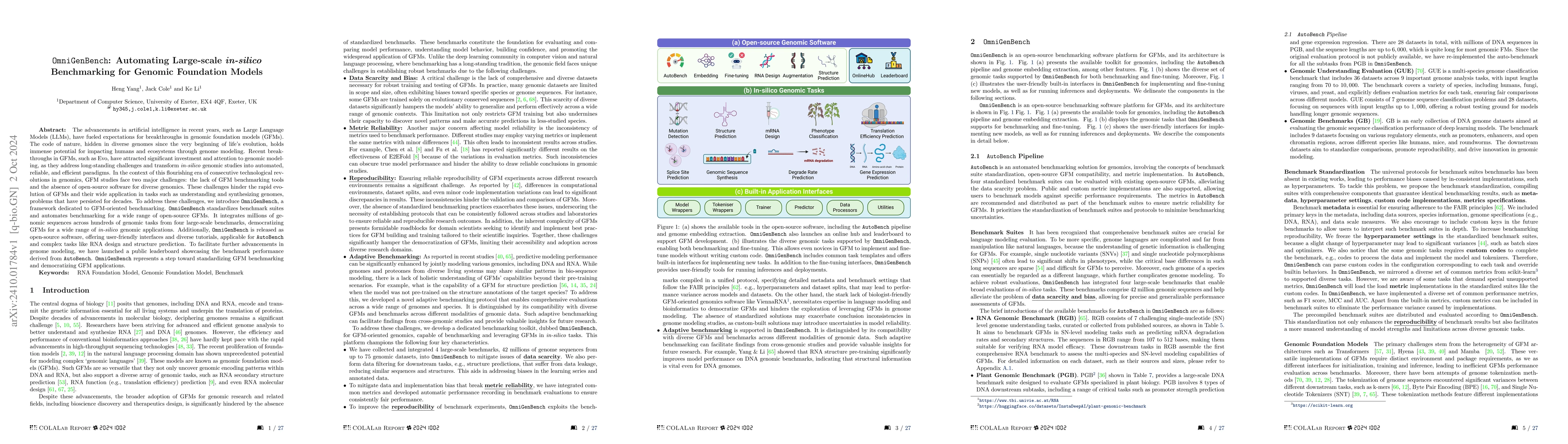 Thumbnail for OmniGenBench: Automating Large-scale in-silico Benchmarking for Genomic
  Foundation Models