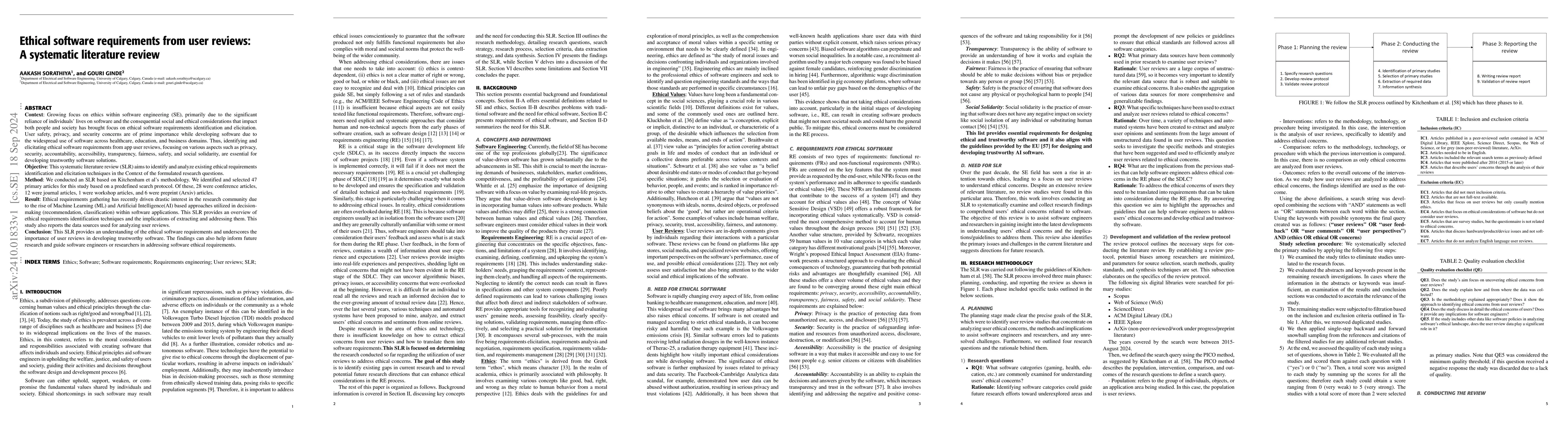 Thumbnail for Ethical software requirements from user reviews: A systematic literature
  review