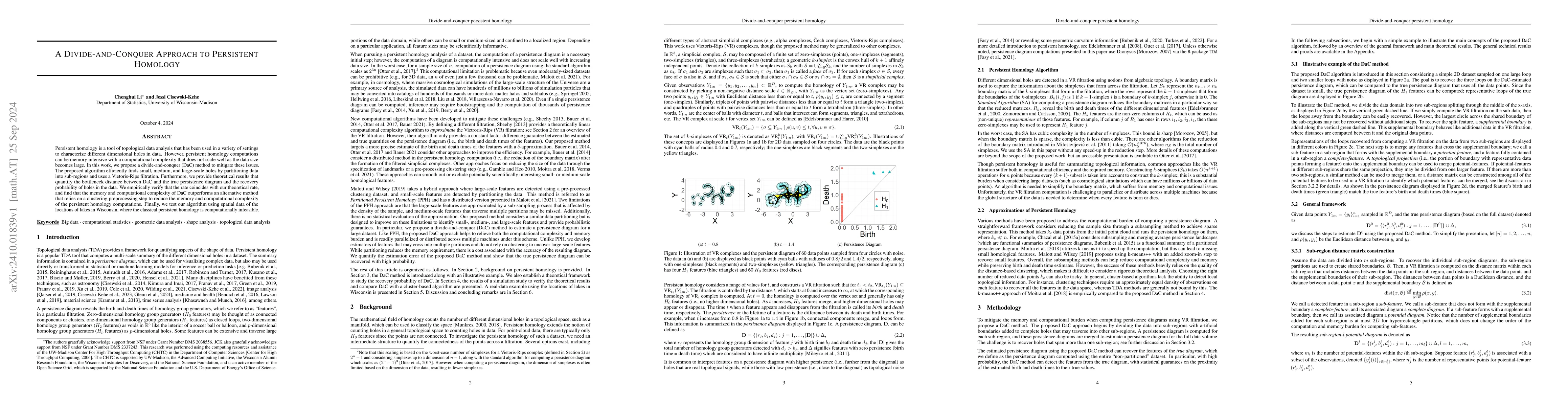 Thumbnail for A Divide-and-Conquer Approach to Persistent Homology