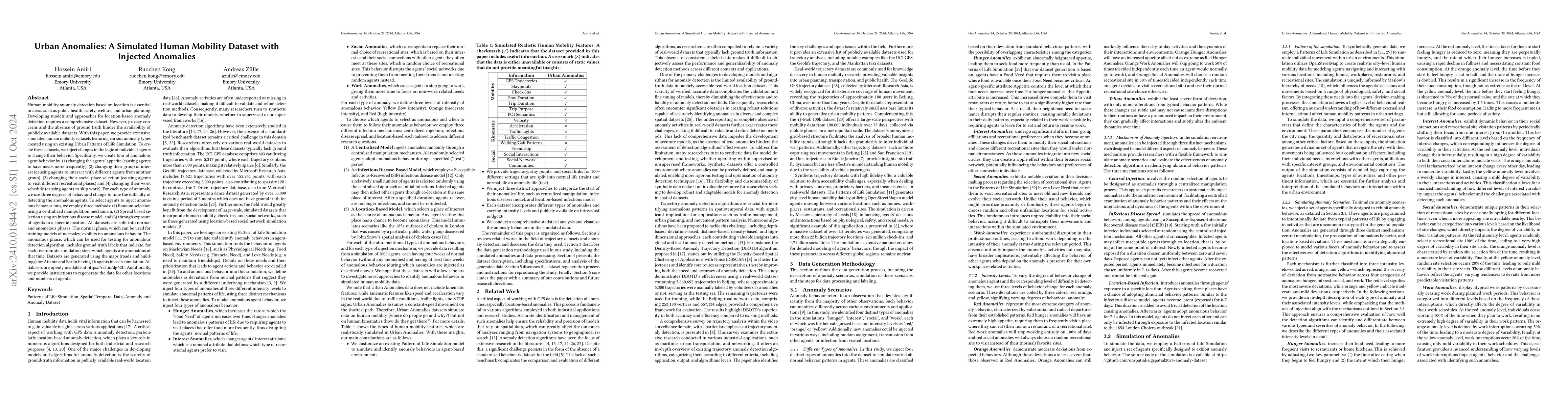 Thumbnail for Urban Anomalies: A Simulated Human Mobility Dataset with Injected
  Anomalies