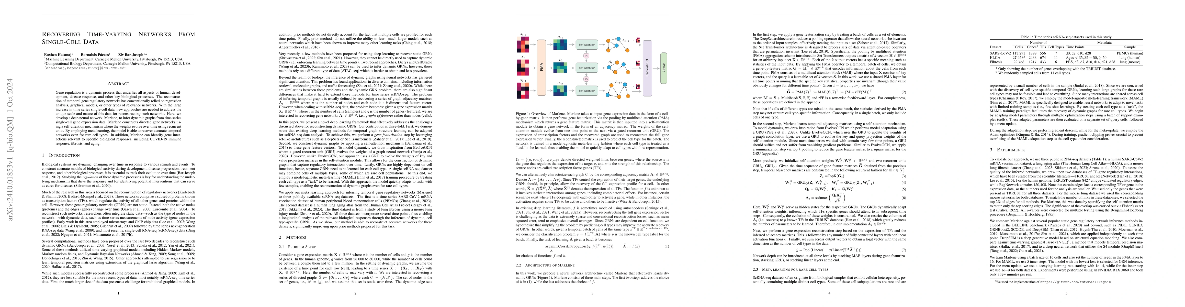 Thumbnail for Recovering Time-Varying Networks From Single-Cell Data