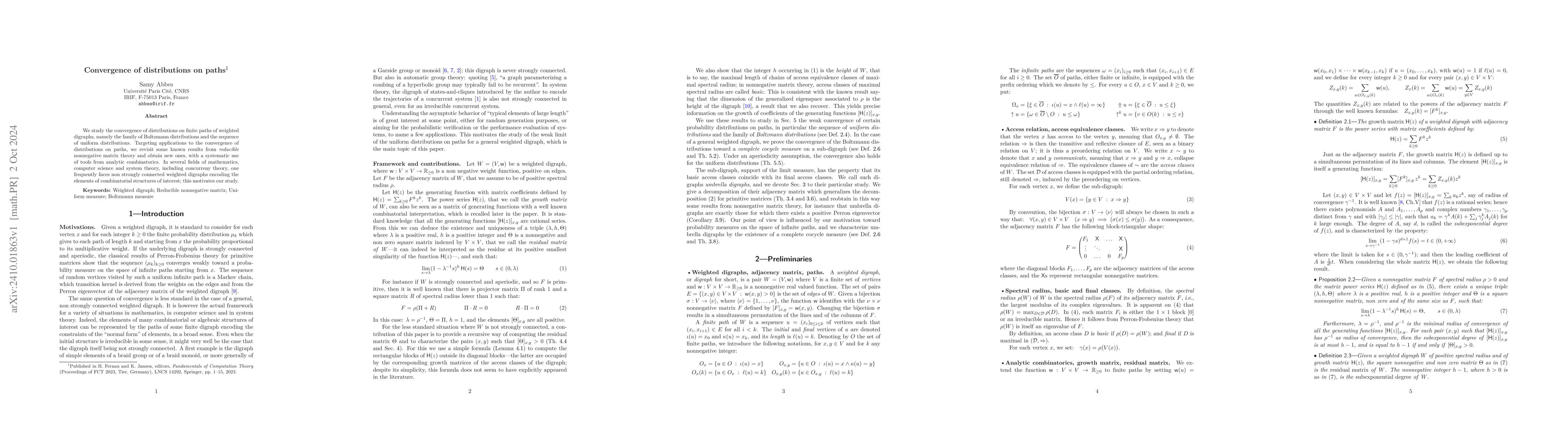 Thumbnail for Convergence of distributions on paths