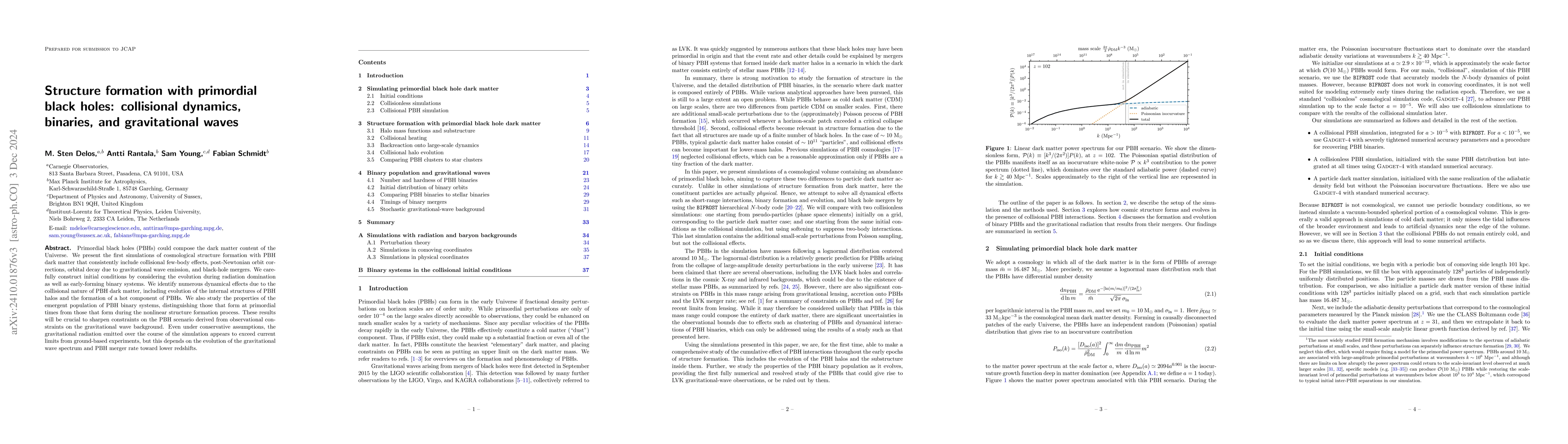 Thumbnail for Structure formation with primordial black holes: collisional dynamics,
  binaries, and gravitational waves