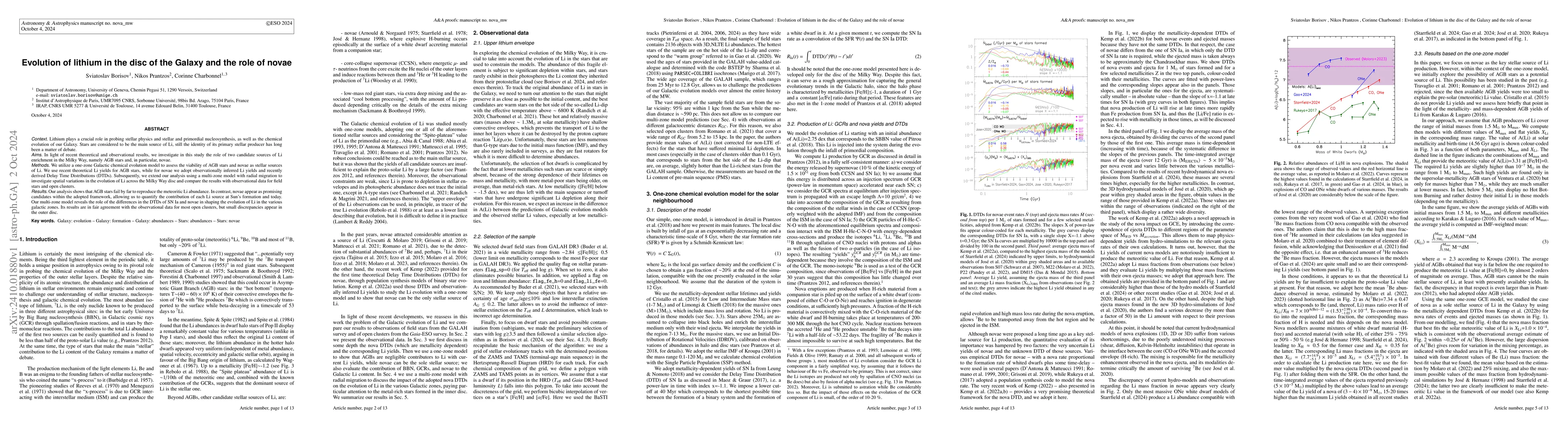 Thumbnail for Evolution of lithium in the disc of the Galaxy and the role of novae