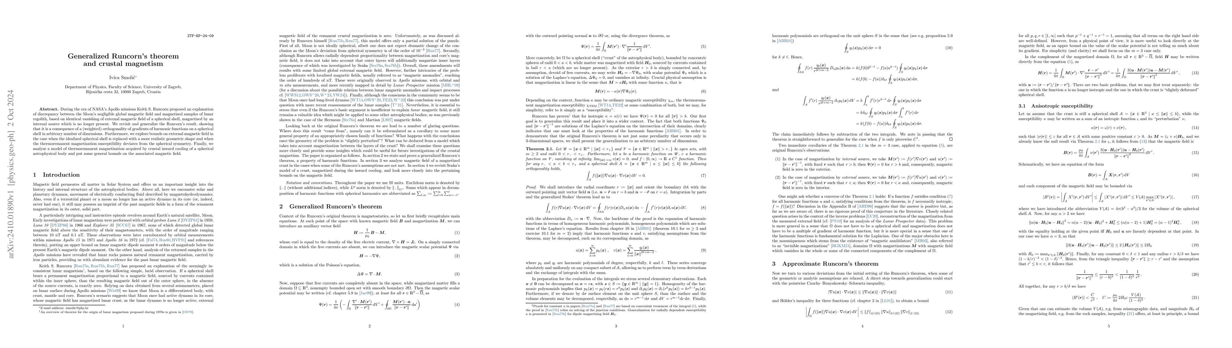 Thumbnail for Generalized Runcorn's theorem and crustal magnetism