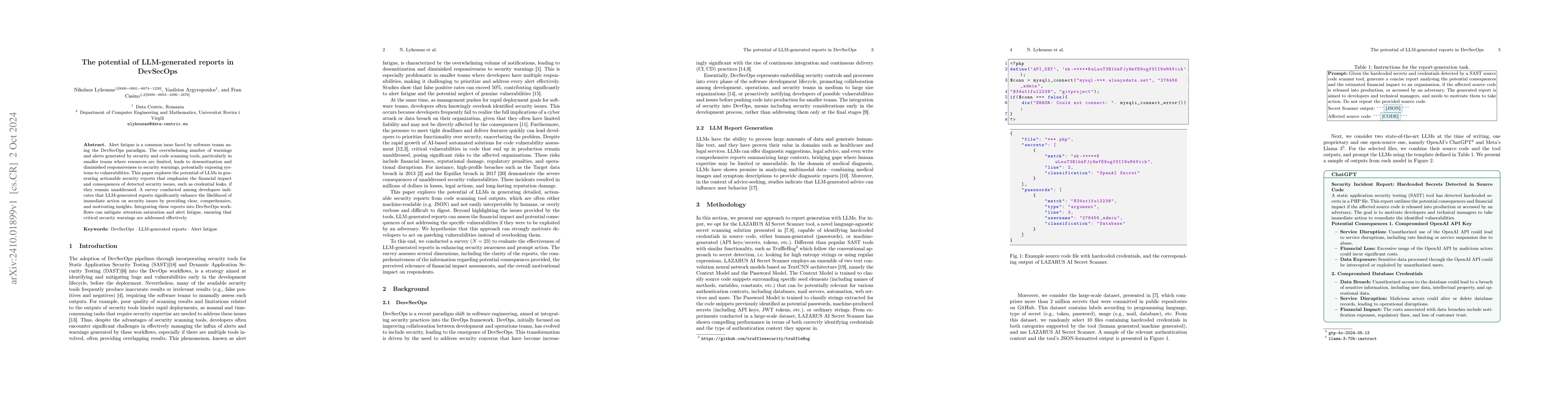 Thumbnail for The potential of LLM-generated reports in DevSecOps