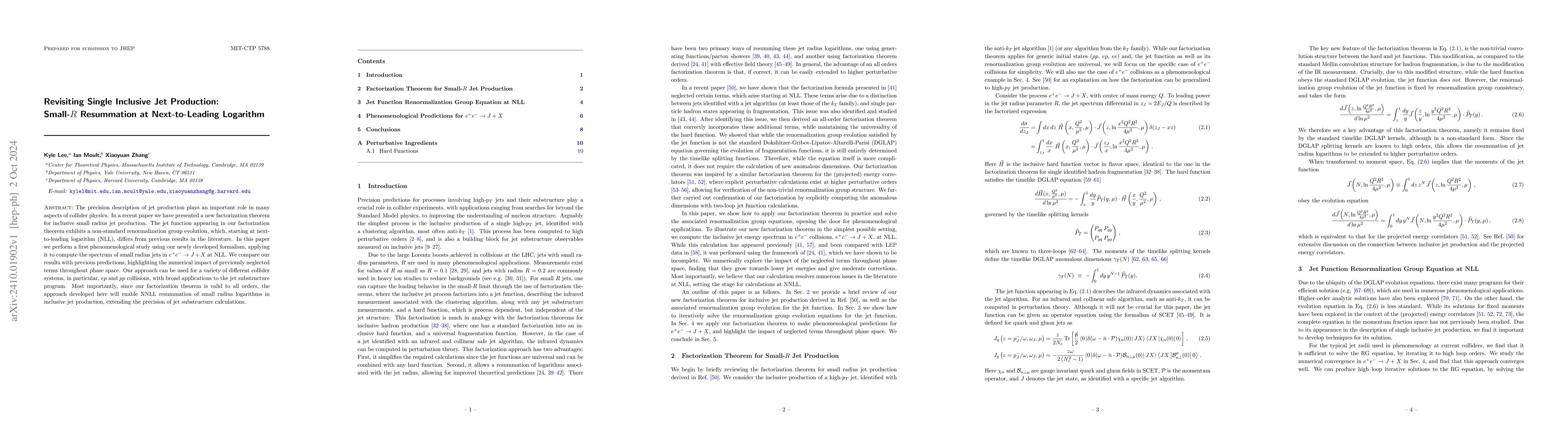 Thumbnail for Revisiting Single Inclusive Jet Production: Small-$R$ Resummation at
  Next-to-Leading Logarithm