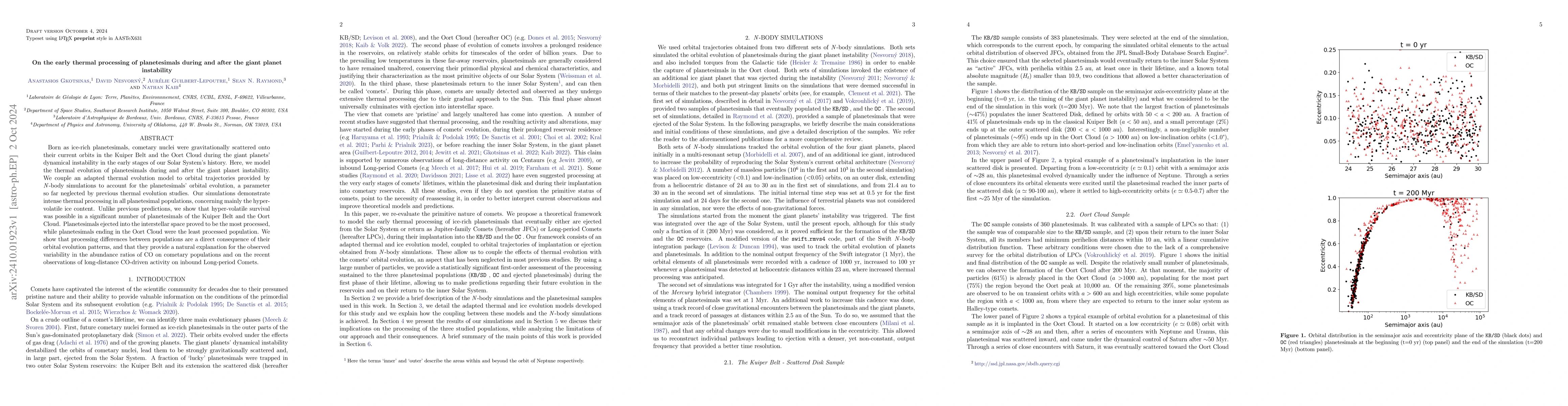 Thumbnail for On the early thermal processing of planetesimals during and after the
  giant planet instability