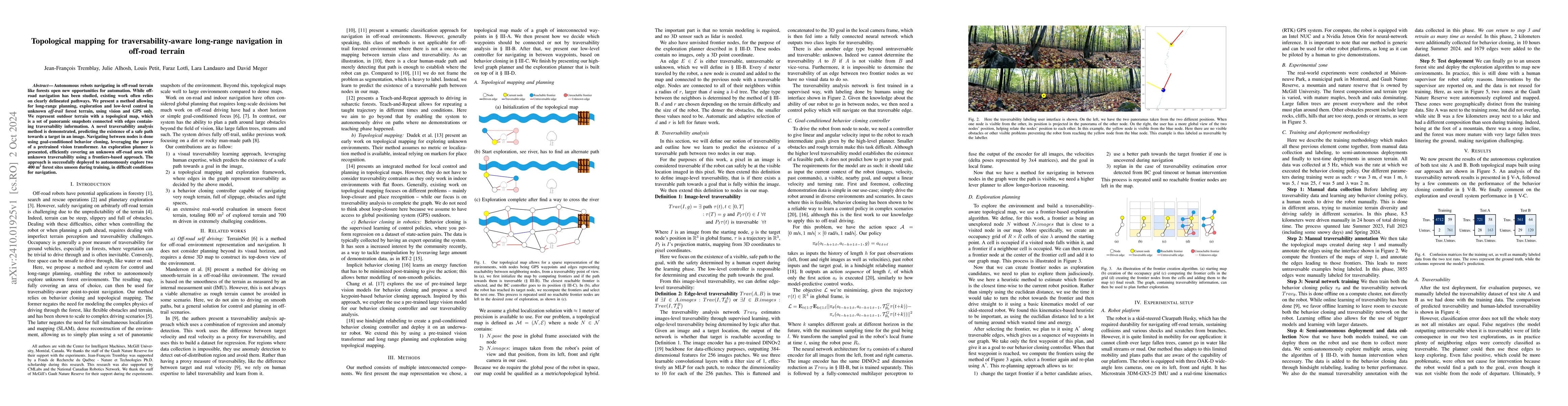 Thumbnail for Topological mapping for traversability-aware long-range navigation in
  off-road terrain