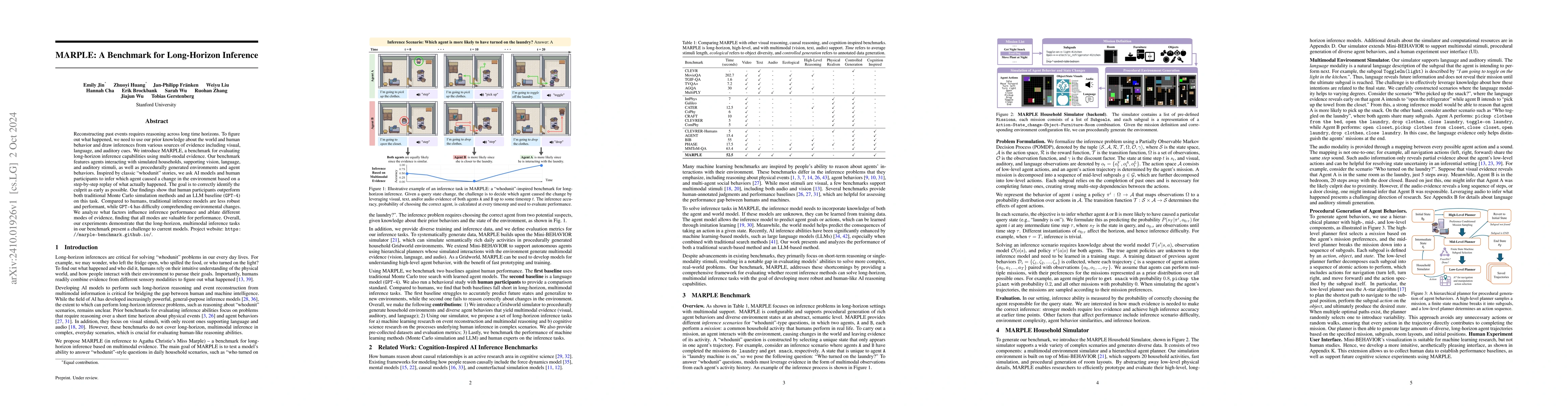 Thumbnail for MARPLE: A Benchmark for Long-Horizon Inference