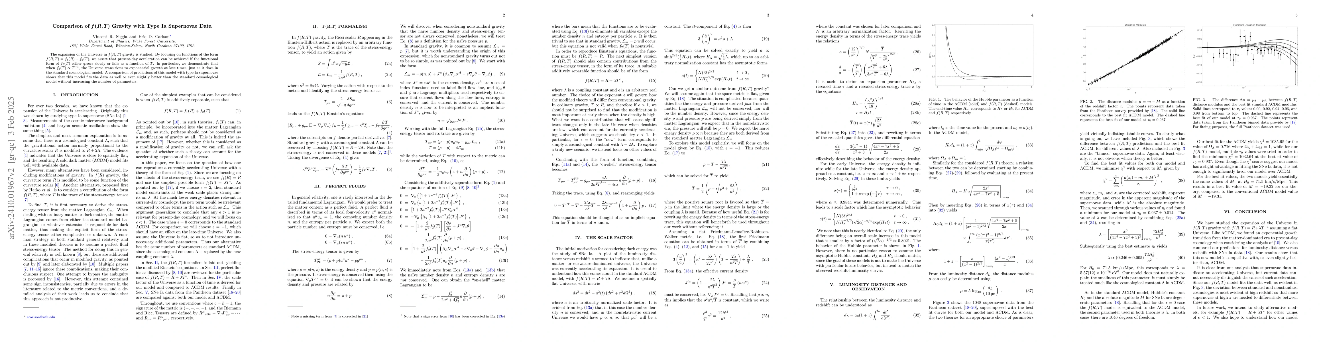 Thumbnail for Comparison of $f(R,T)$ Gravity with Type Ia Supernovae Data