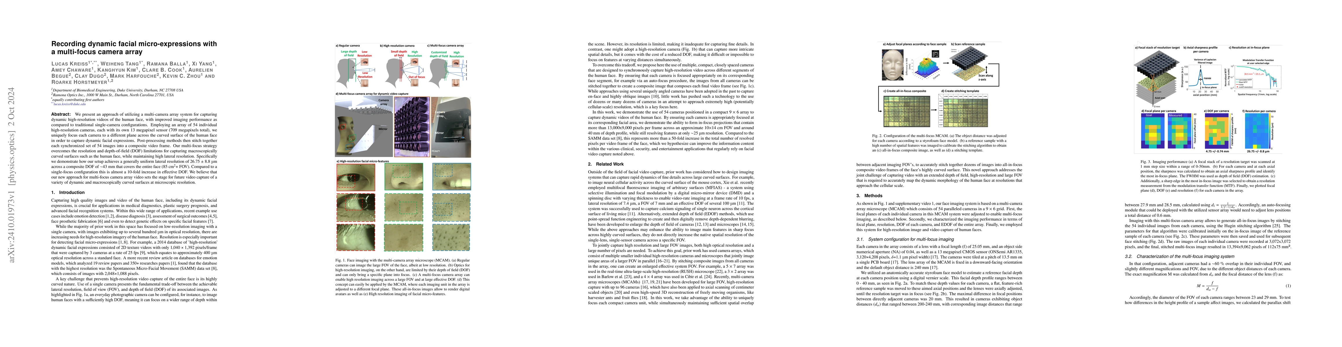 Thumbnail for Recording dynamic facial micro-expressions with a multi-focus camera
  array