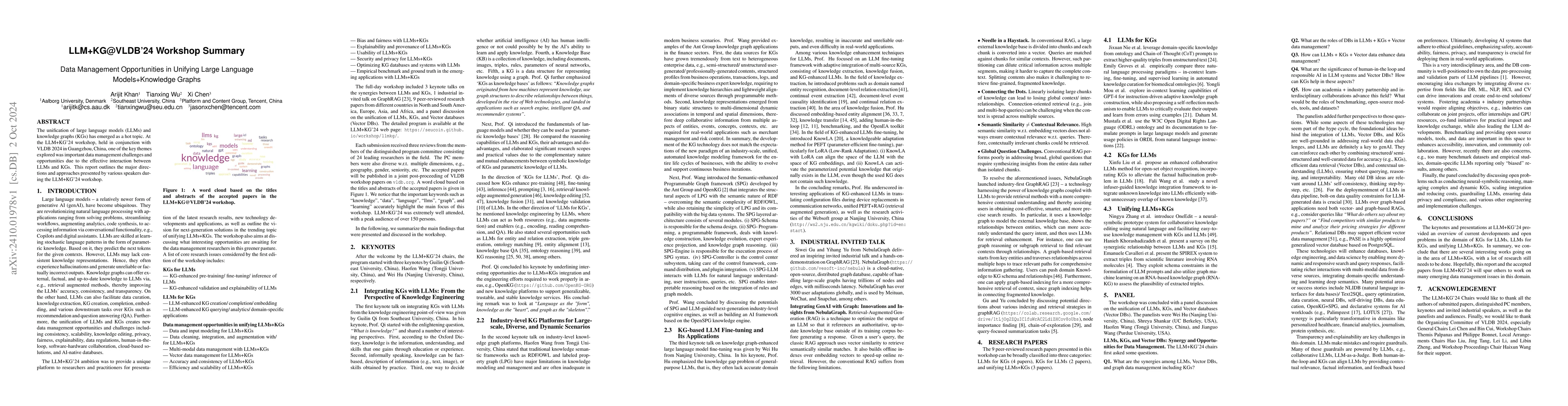 Thumbnail for LLM+KG@VLDB'24 Workshop Summary