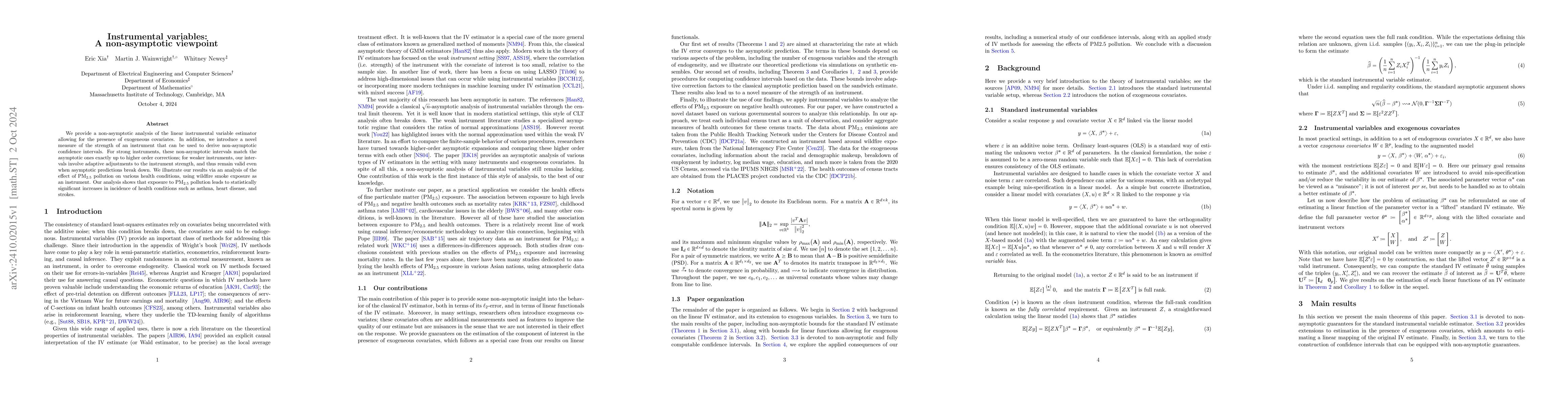 Thumbnail for Instrumental variables: A non-asymptotic viewpoint