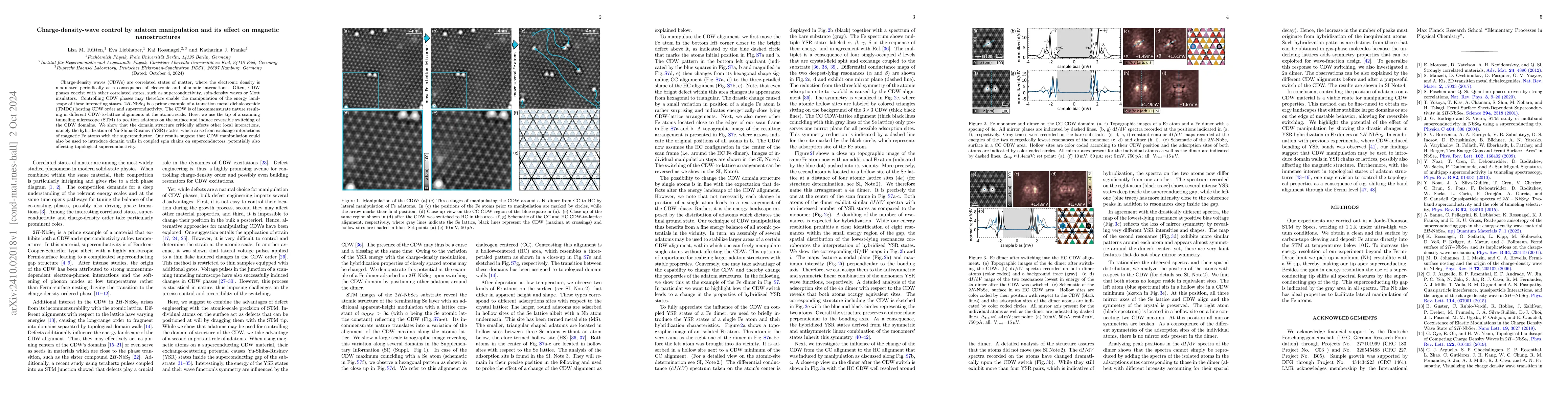 Thumbnail for Charge-density-wave control by adatom manipulation and its effect on
  magnetic nanostructures