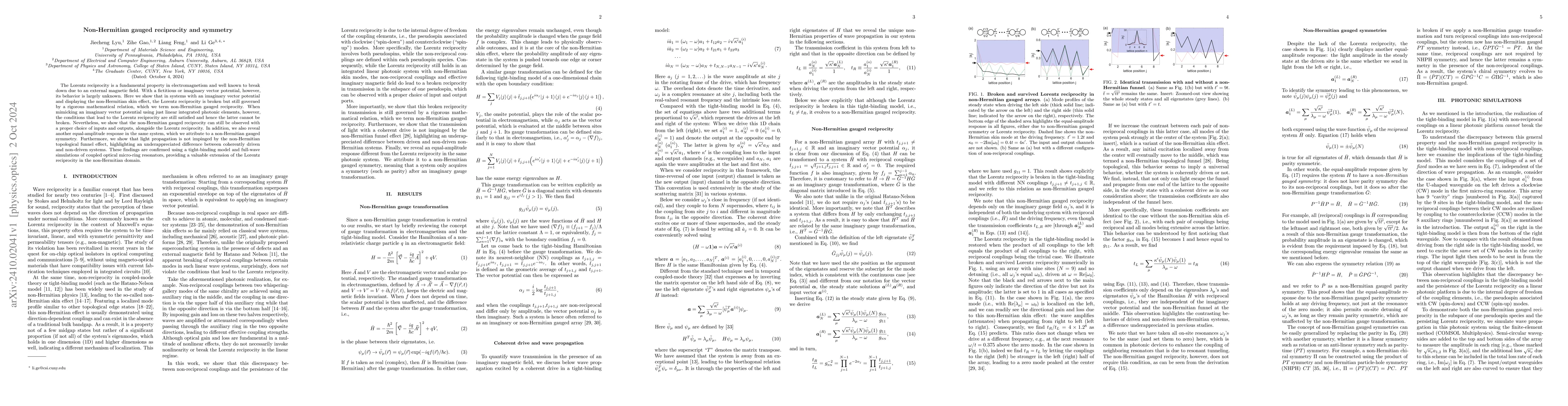 Thumbnail for Non-Hermitian gauged reciprocity and symmetry