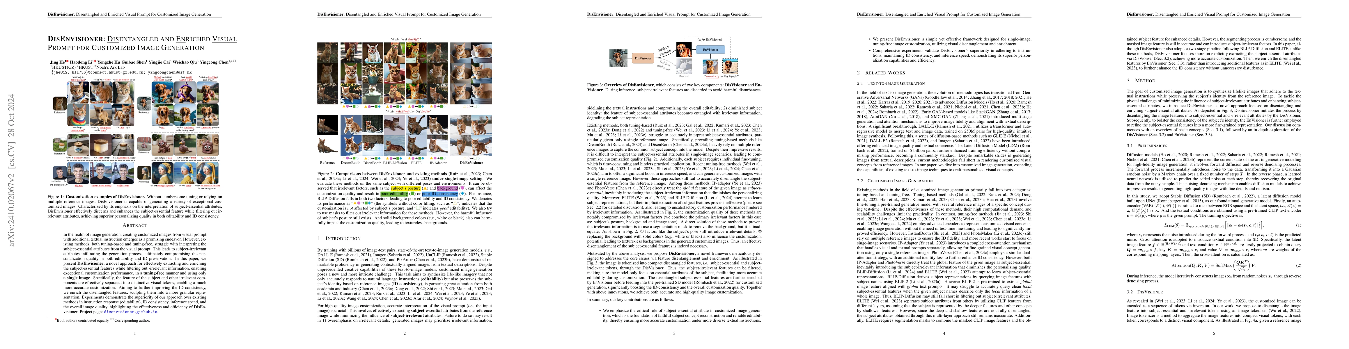 Thumbnail for DisEnvisioner: Disentangled and Enriched Visual Prompt for Customized
  Image Generation