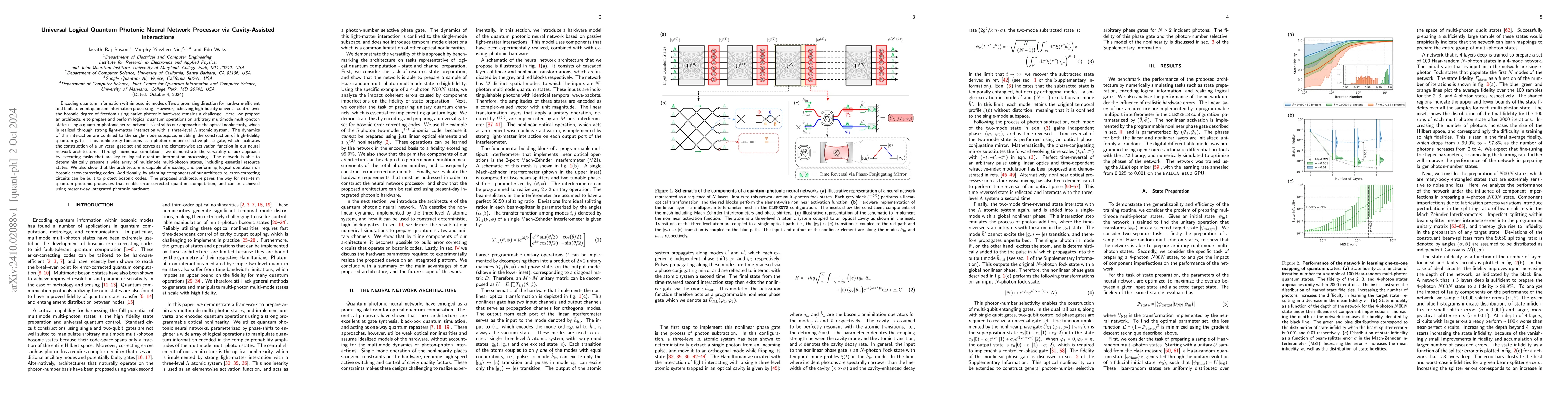Thumbnail for Universal Logical Quantum Photonic Neural Network Processor via
  Cavity-Assisted Interactions